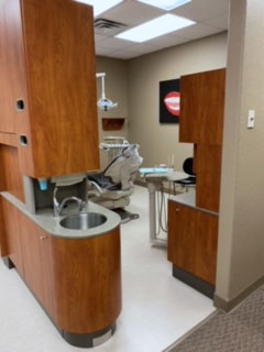 dental chair and surrounding equipment